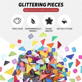 img 2 attached to 🎨 Hilitchi 1lb Assorted Stained Glass Mosaic Tile - Mixed Shapes & Colors Glass Pieces for DIY Crafts - Vibrant Variety of Colors