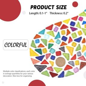 img 3 attached to 🎨 Hilitchi 1lb Assorted Stained Glass Mosaic Tile - Mixed Shapes & Colors Glass Pieces for DIY Crafts - Vibrant Variety of Colors