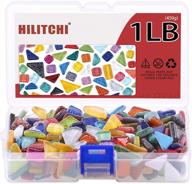 🎨 hilitchi 1lb assorted stained glass mosaic tile - mixed shapes & colors glass pieces for diy crafts - vibrant variety of colors logo