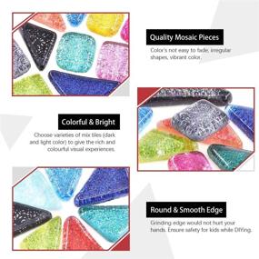 img 1 attached to 🎨 Hilitchi 1lb Assorted Stained Glass Mosaic Tile - Mixed Shapes & Colors Glass Pieces for DIY Crafts - Vibrant Variety of Colors