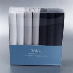 img 3 attached to YEC0206 White Soild Cotton Handkerchiefs Men's Accessories for Handkerchiefs