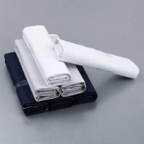 img 2 attached to YEC0206 White Soild Cotton Handkerchiefs Men's Accessories for Handkerchiefs