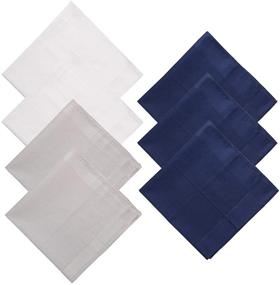 img 4 attached to YEC0206 White Soild Cotton Handkerchiefs Men's Accessories for Handkerchiefs