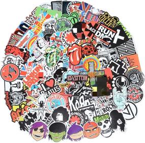 img 3 attached to 🎸 98 Pcs Rock and Roll Music Stickers for Personalizing Laptop, Electronic Organ, Guitar, Piano, Helmet, Skateboard, Luggage - Vinyl Waterproof Band Stickers, Graffiti Decals