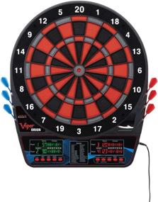 img 3 attached to 🎯 Viper Orion Electronic Dartboard with Large Scoreboards, Dual Color LCD Cricket Displays, Voice Scoring, Red Black and Silver Segments, Built-in Storage for Darts and Tips, 43 Games, 300 Options