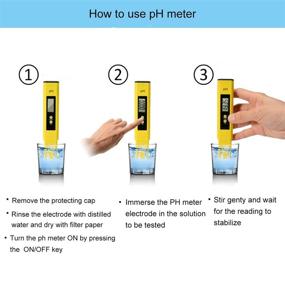 img 2 attached to 🌊 PH Meter Water Quality Tester for Food Brewing Hydroponics Aquarium RO System Pools, 0-14PH Auto Temp Compensation 0.01pH Accuracy, 0-60 Celsius, 3-Pack w/ Calibration Solution - Digital