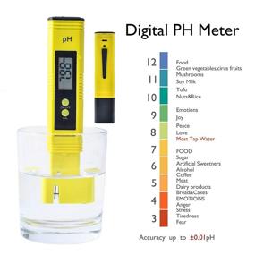 img 3 attached to 🌊 PH Meter Water Quality Tester for Food Brewing Hydroponics Aquarium RO System Pools, 0-14PH Auto Temp Compensation 0.01pH Accuracy, 0-60 Celsius, 3-Pack w/ Calibration Solution - Digital