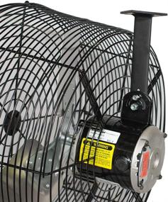 img 3 attached to 🌱 USA Made 20" Deep Guard Greenhouse Circulation Fan by Schaefer VK20-B - Horizontal Airflow, 1/3 HP, 5470CFM, T-Shape Mount Included - Black