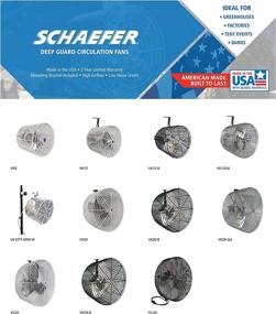 img 2 attached to 🌱 USA Made 20" Deep Guard Greenhouse Circulation Fan by Schaefer VK20-B - Horizontal Airflow, 1/3 HP, 5470CFM, T-Shape Mount Included - Black