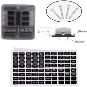 img 1 attached to JOYHO 6-Way Fuse Block with Negative Bus - ATC/ATO Fuse Box for Vehicle Car Boat Marine, Ground, LED Indication, Protection Cover, Bolt Connect Terminals, 70 pcs Stick Label Included