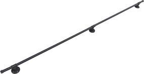 img 2 attached to 🔧 Industrial Black Iron Loft Pipe Handrail for Stairs, Rustic Black, Straight Style - DIYHD 6.6FT with 3-Wall Support