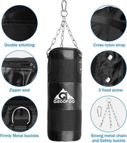 img 1 attached to GROOFOO Kids and Adults Boxing Bag Set - UNFILLED Oxford Punch Bag for Punching, Sparring, and Mounting