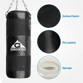 img 2 attached to GROOFOO Kids and Adults Boxing Bag Set - UNFILLED Oxford Punch Bag for Punching, Sparring, and Mounting