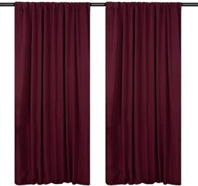 img 4 attached to 🎃 Burgundy Backdrop Curtain Drapes: Stunning 10ft x 10ft Halloween Photography Backdrop for Unforgettable Wedding, Birthday, and Party Events Decoration