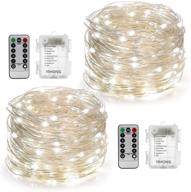 yihong 2 set christmas fairy lights: remote control timer twinkle string lights for garden party indoor decor-white logo