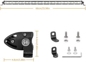 img 3 attached to Zmoon 26-дюймовая светодиодная панель - Однорядная светодиодная панель 160 Вт 16000 люменов Прожектор факела Комбинированный вседорожный светильник для автомобилей SUV, джипов, грузовиков ATV, лодок - Водонепроницаемый компактный дизайн