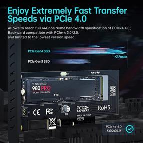 img 3 attached to 💥 AMPCOM M.2 NVME SSD to PCIe 4.0 Adapter Card: Enhancing Desktop PC with 64Gbps SSD PCIe 4.0 X4, Achieving Full Speed PCI-E GEN4