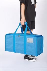 img 1 attached to YELAIYEHAO Extra Large Storage Tote: Heavy-Duty Moving Bag for Space Saving Storage - Lake Blue, 1 PCS