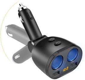 img 4 attached to 🚗 Rocketek USB Car Charger Splitter Adapter: 2-Socket Cigarette Lighter Power Outlet with LED Voltmeter, Dual USB Ports - Charge Phone, Tablet, GPS, Dash Cam & More!