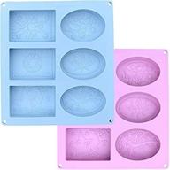 🧼 2-piece silicone soap molds set - assorted rectangle & oval patterns - crafting essential for diy handmade soap making logo