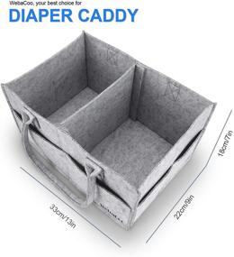 img 1 attached to 👶 Upgrade WebaCoo Baby Diaper Caddy Organizer - Portable Nursery Storage Basket and Car Organizer for Diapers and Wipes - Felt Nappy Caddy for Newborn Boy &amp; Girl
