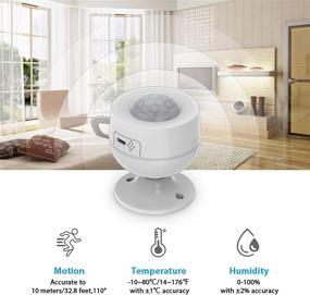 img 2 attached to 🏢 Smart PIR Motion Sensors: WiFi Motion Detector with Temperature and Humidity Sensor, USB Charge, Alexa and Google Home Compatible - Ideal for Smart Home Automation