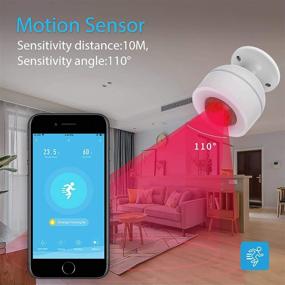 img 1 attached to 🏢 Smart PIR Motion Sensors: WiFi Motion Detector with Temperature and Humidity Sensor, USB Charge, Alexa and Google Home Compatible - Ideal for Smart Home Automation