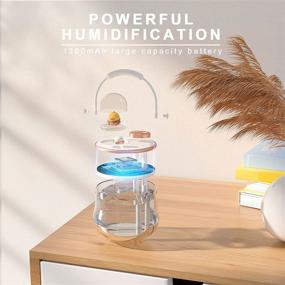 img 2 attached to 🌬️ CEENFFO Mini Humidifier Cute, Cool Mist Humidifier - Adjustable Mist Double Mode, 400ml Portable Humidifier for Bedroom Kids, Office, Desk Travel, Desktop, Home (White)