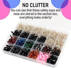 img 2 attached to 👀 600pcs Plastic Safety Eyes and Noses: Amigurumi Crochet Crafts Dolls Stuffed Animals & Teddy Bears | Multiple Colors & Sizes (Ø 6~14mm)