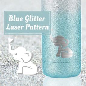 img 3 attached to 🐘 Glitter Elephant Gifts for Girls, Teens, and Elephant Lovers - Stainless Steel Water Bottle for Birthday, Christmas, Valentine, or Year-End - Silver-Blue