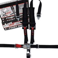 🏎️ enhanced aces racing 5-point harness with 2-inch comfort padding - black logo