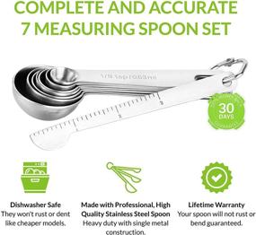 img 3 attached to Spring Chef - Stainless Steel Measuring Spoons Set of 8 with Handy Leveler, Easy to Read Markings for Dry or Liquid Ingredients, Medicine, and More