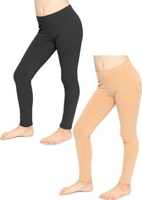 img 4 attached to 👧 Stretch Comfort Girls' Cotton Leggings: Trendy Leggings for Fashionable Girls