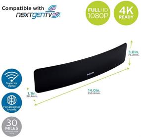 img 3 attached to Philips Curved Contour HD TV Antenna: 30 Mile Range, 4K 1080P VHF UHF, Smart TV Compatible!