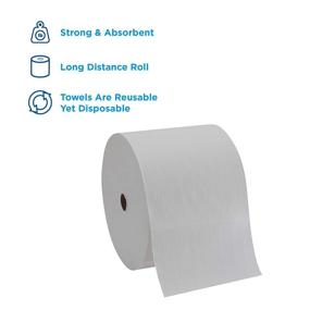 img 3 attached to Brawny Professional H700 Disposable Cleaning Towel: Long Distance Roll, White - 1 Roll of 800 Cloths