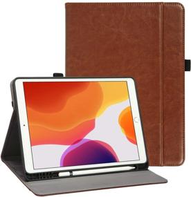 img 4 attached to HAPPIERE iPad 9th 8th 7th Generation Case: Pencil Holder, Premium PU Leather, Auto Wake/Sleep, Multiple Viewing Angles - 10.2 iPad Cover 2021/2020/2019