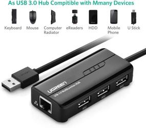 img 3 attached to 🔌 UGREEN RJ45 адаптер Ethernet с USB 2.0 хабом - Быстрый USB сетевой адаптер для Nintendo Switch, Wii, Windows, MacBook Air, Chromebook и других устройств.