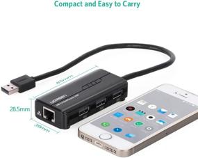 img 2 attached to 🔌 UGREEN RJ45 адаптер Ethernet с USB 2.0 хабом - Быстрый USB сетевой адаптер для Nintendo Switch, Wii, Windows, MacBook Air, Chromebook и других устройств.