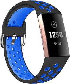 img 3 attached to 🏋️ Спортивные браслеты высокого качества для Fitbit Charge 3/4 - водонепроницаемые и дышащие запасные ремешки для мужчин и женщин