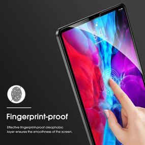 img 2 attached to 📱 OMOTON 2 Pack iPad Pro 12.9 Screen Protector - Face ID & Apple Pencil Compatible, Tempered Glass, High Definition, 9H Hardness