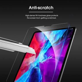 img 1 attached to 📱 OMOTON 2 Pack iPad Pro 12.9 Screen Protector - Face ID & Apple Pencil Compatible, Tempered Glass, High Definition, 9H Hardness