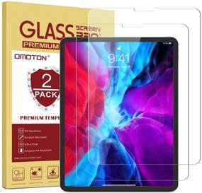 img 4 attached to 📱 OMOTON 2 Pack iPad Pro 12.9 Screen Protector - Face ID & Apple Pencil Compatible, Tempered Glass, High Definition, 9H Hardness