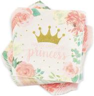 colorful party must-have: pink princess paper napkins for kids birthday party (6.5 x 6.5 in, 100 pack) logo