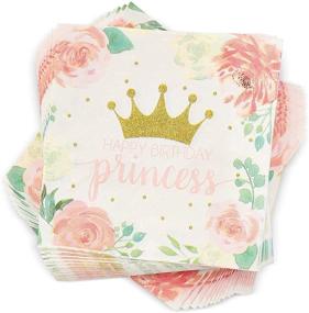 img 4 attached to Colorful Party Must-Have: Pink Princess Paper Napkins for Kids Birthday Party (6.5 x 6.5 In, 100 Pack)