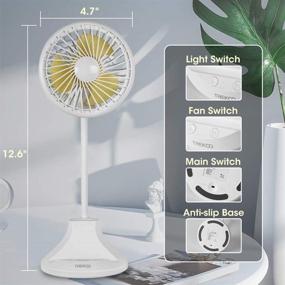 img 3 attached to TREKOO Desk Fan Lamp Combo: Rechargeable USB Fan with Adjustable Brightness LED 💡 Lamp - 3 Speeds, Flexible Gooseneck Design - Ideal for Home, Office, and Travel