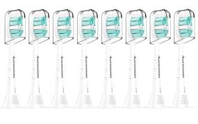 img 4 attached to 🦷 Aoremon 8-Pack Replacement Toothbrush Heads for Philips Sonicare: Compatible with HX9023/65 and Snap-on Electric Toothbrushes (White)