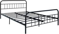 🛏️ premium metal queen bed frame with headboard and footboard - stylish wrought iron double platform base in black (queen, style 1) логотип