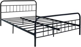 img 4 attached to 🛏️ Premium Metal Queen Bed Frame with Headboard and Footboard - Stylish Wrought Iron Double Platform Base in Black (Queen, Style 1)