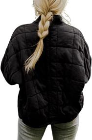 img 2 attached to Wankitoi Collar Quilted Jackets Outerwear