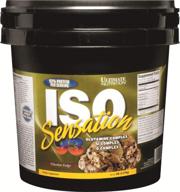 ultimate nutrition iso sensation 93: high-quality chocolate fudge flavored whey protein isolate powder with glutamine | low carb protein shakes, keto friendly | 5 lb | 30g protein logo